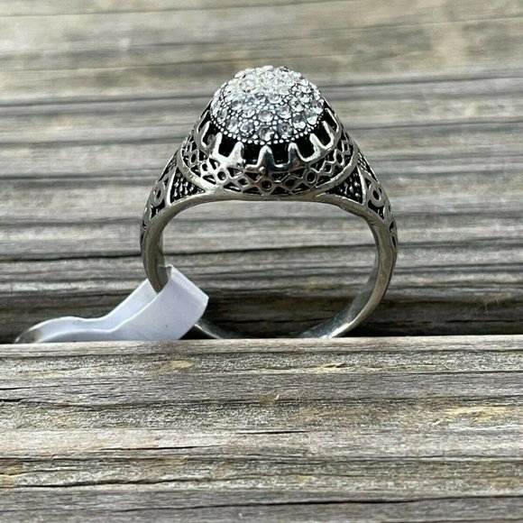 Fashion Ring Crystals Accent Unisex Fashion Turkish Style Jewelry Rings Size 11 - Picture 11 of 12